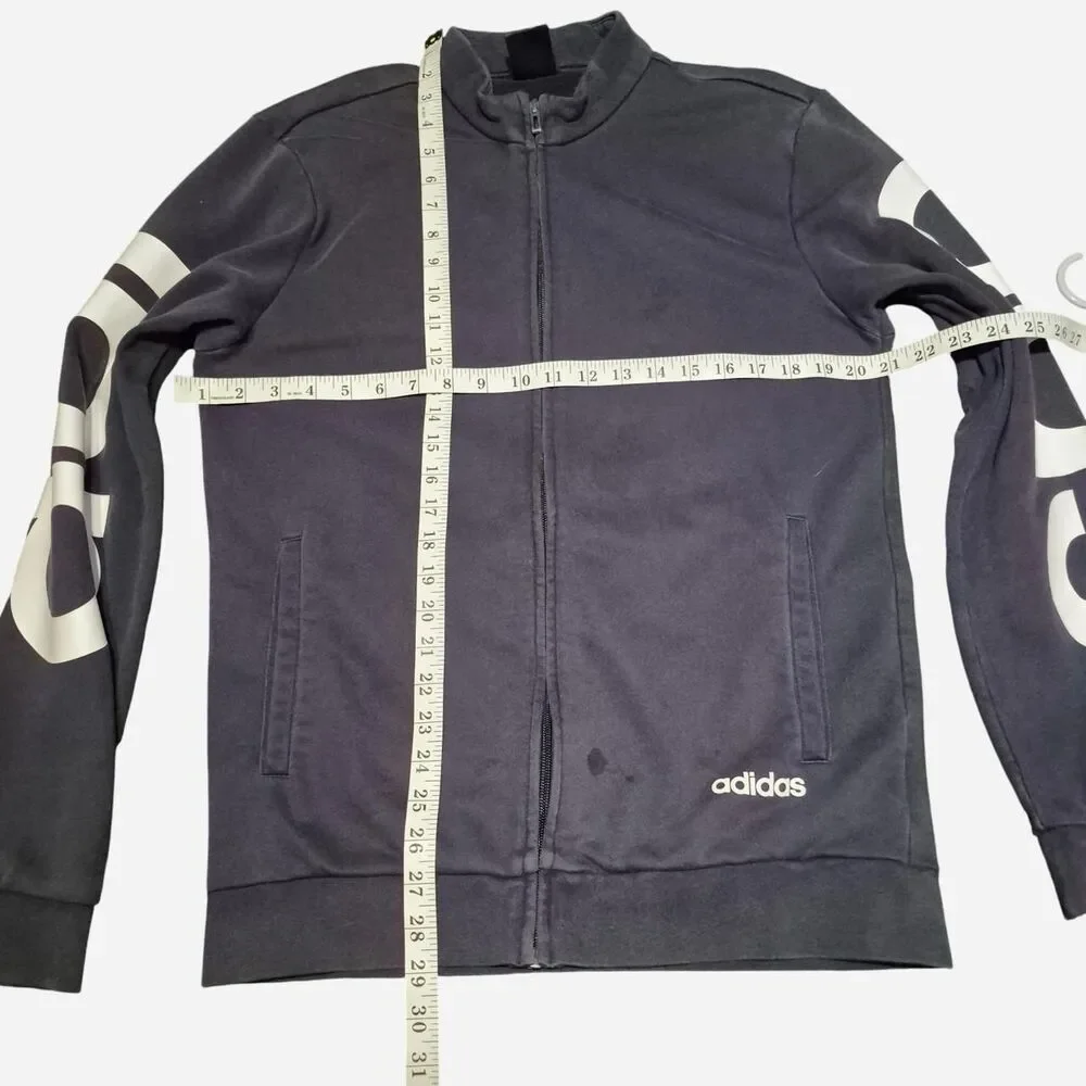 Adidas Men's Navy and White Jacket Size M